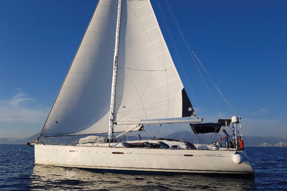 Exterior view of Alex, a Beneteau Oceanis 54 sailboat at Municipal Unit of Lefkada, Greece