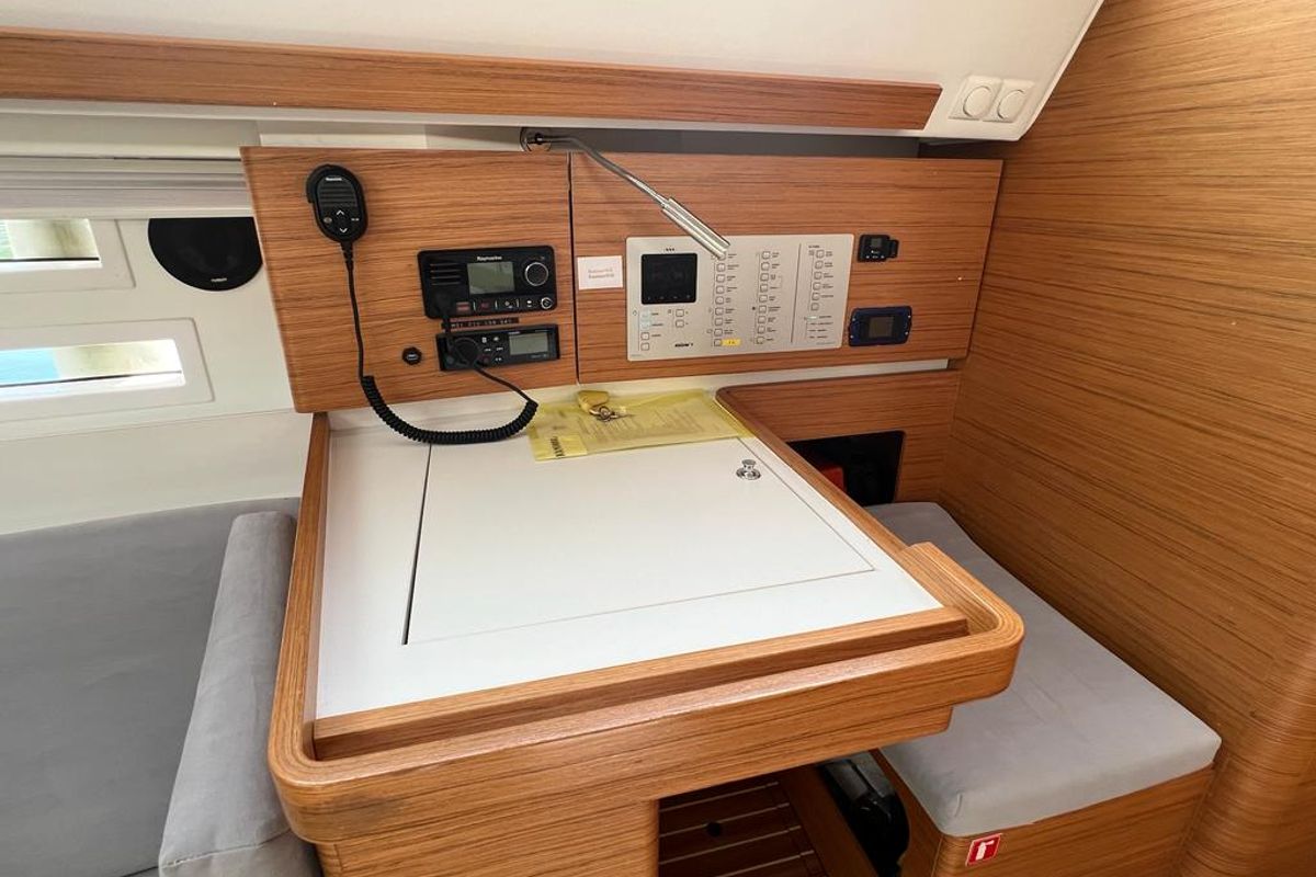 Salon of Kaminari, a Elan Impression 45 sailboat at Punat, Croatia