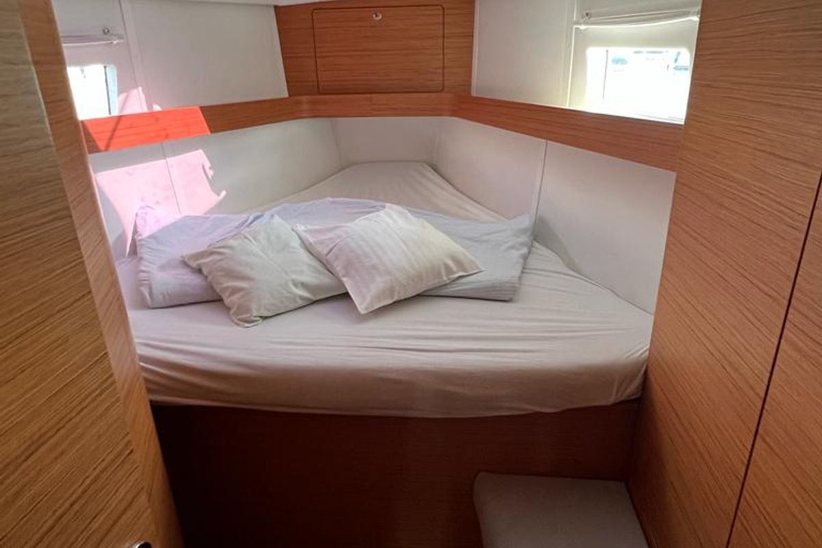 Cabin on Kaminari, a Elan Impression 45 sailboat at Punat, Croatia