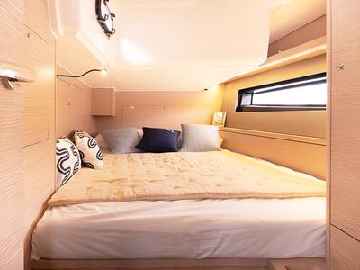Cabin on Callipigia, a Dufour 41 sailboat at Cagliari, Italy