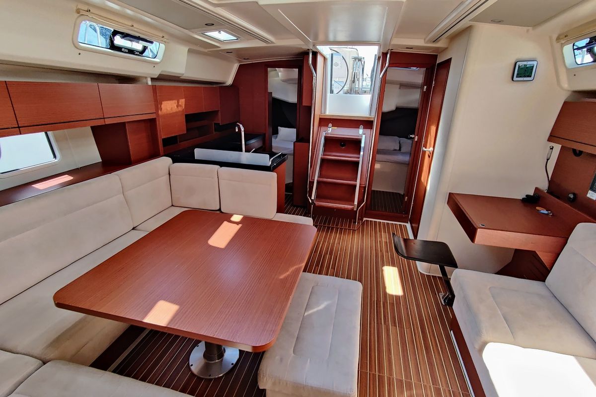 Salon of Aura II, a Hanse Yachts Hanse 458 sailboat at Općina Sukošan, Croatia