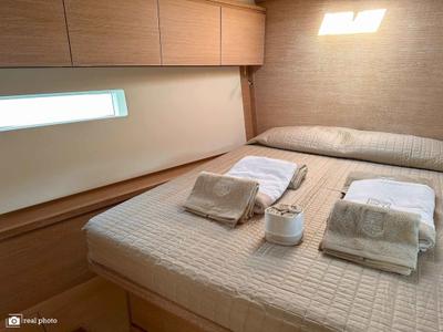 Cabin on Avalon, a Solaris Yachts Solaris 55 sailboat at Olbia, Italy