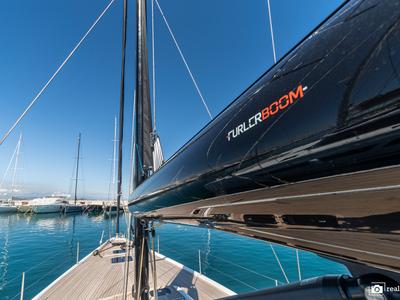Deck of Avalon, a Solaris Yachts Solaris 55 sailboat at Olbia, Italy