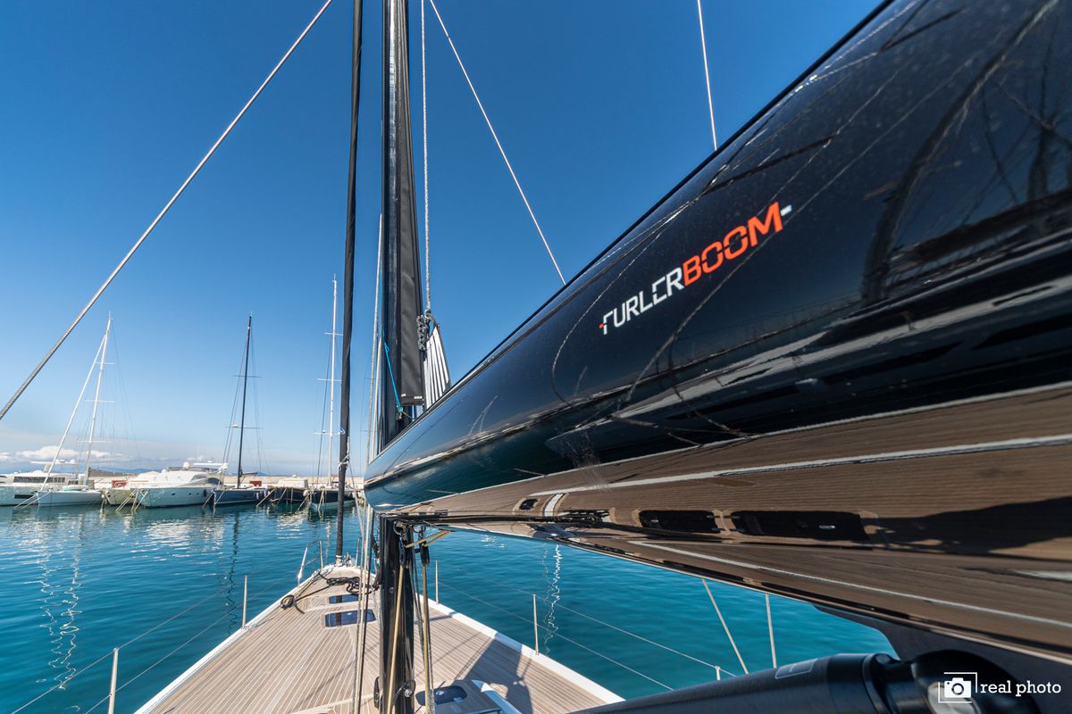 Deck of Avalon, a Solaris Yachts Solaris 55 sailboat at Olbia, Italy