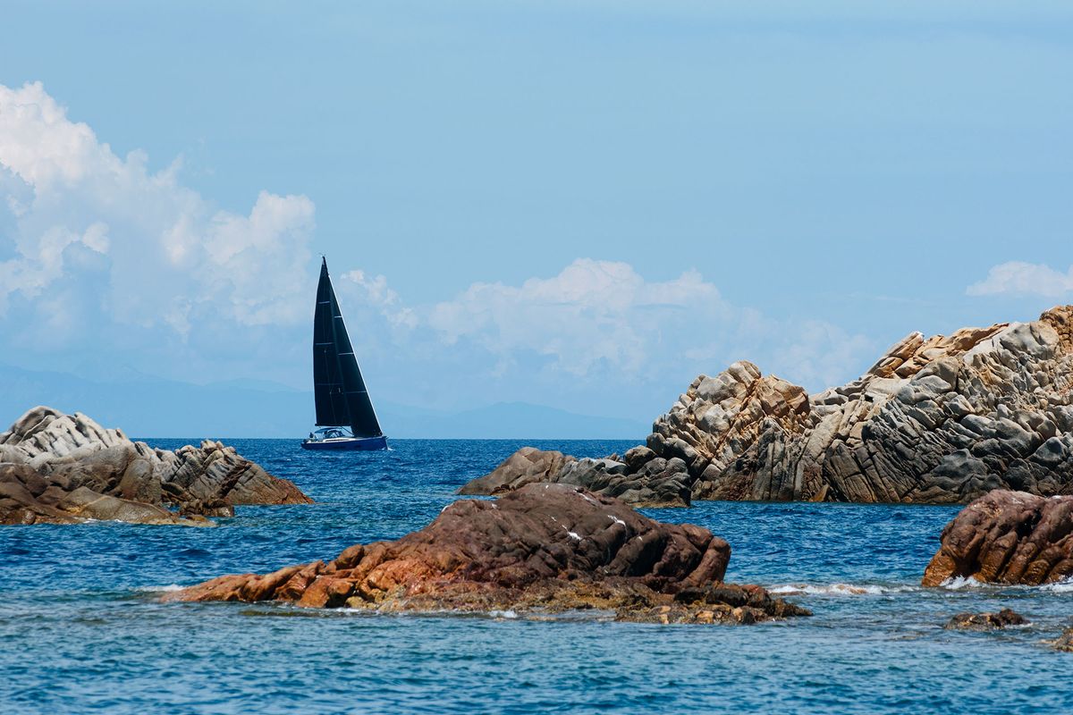 Exterior view of Avalon, a Solaris Yachts Solaris 55 sailboat at Olbia, Italy
