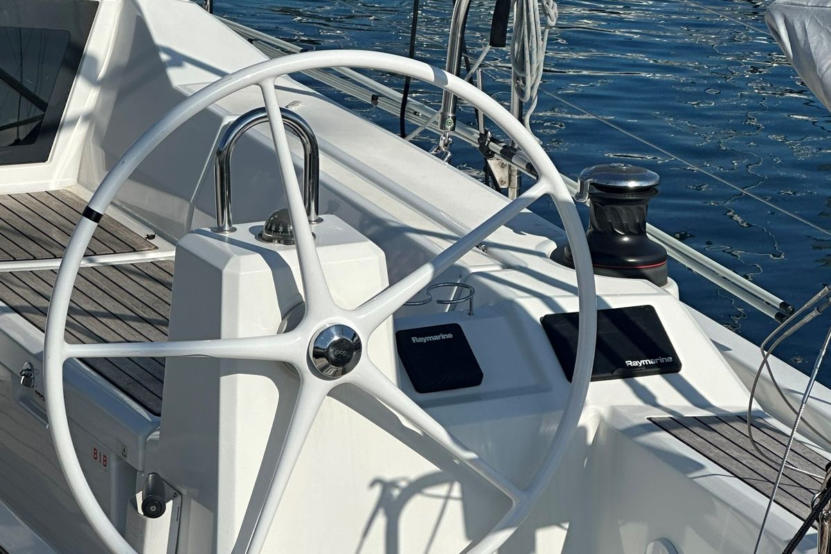 Cockpit of All Winds, a Beneteau Oceanis 41.1 sailboat at Općina Rogoznica, Croatia