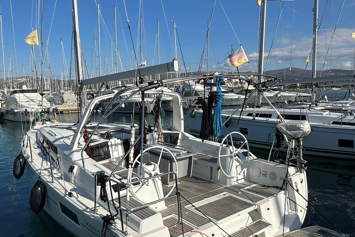 Exterior view of All Winds, a Beneteau Oceanis 41.1 sailboat at Općina Rogoznica, Croatia