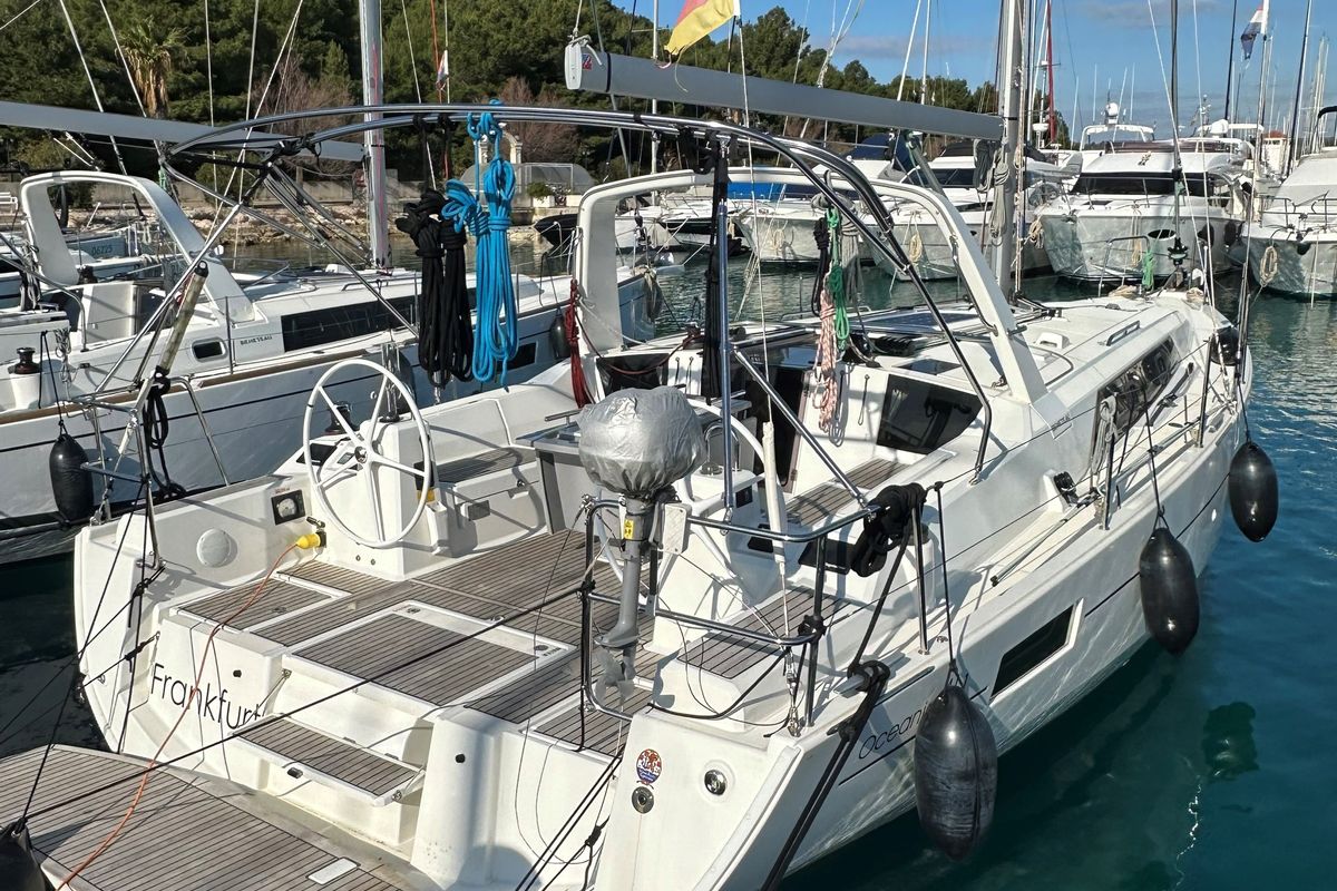 Exterior view of All Winds, a Beneteau Oceanis 41.1 sailboat at Općina Rogoznica, Croatia