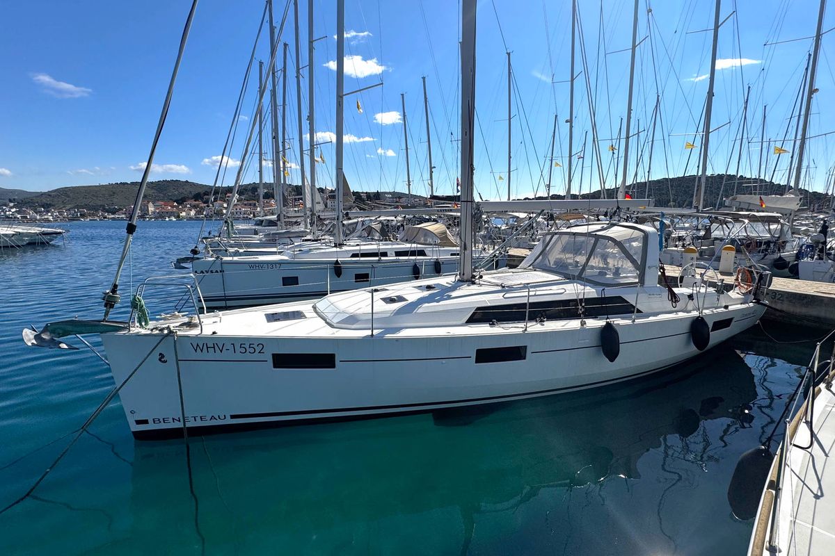 Exterior view of All Winds, a Beneteau Oceanis 41.1 sailboat at Općina Rogoznica, Croatia