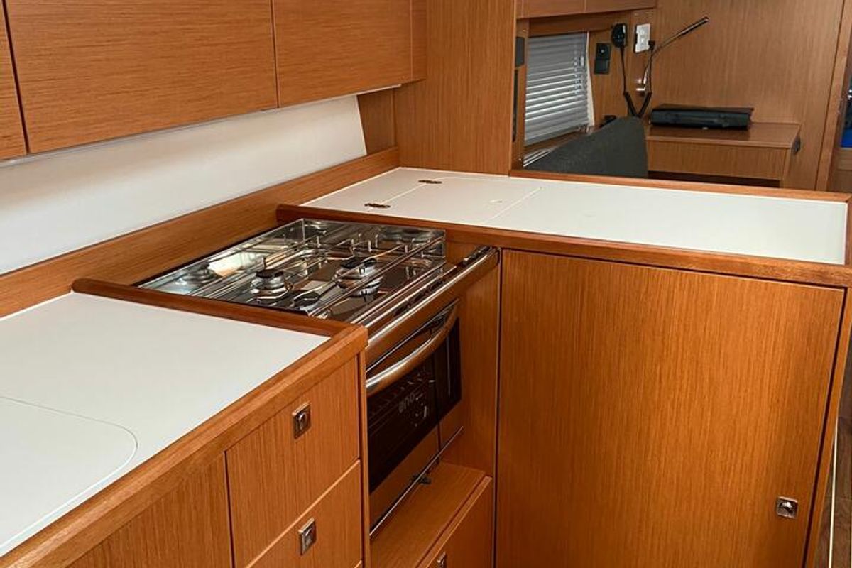 Galley of La Vela, a Bavaria C38 sailboat at Općina Vrsar, Croatia