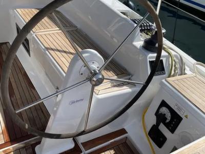 Cockpit of Medusa III, a Hanse Yachts Hanse 388 sailboat at Municipal Unit of Lefkada, Greece