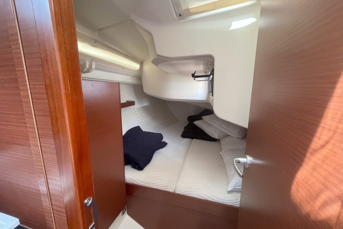 Cabin on Medusa III, a Hanse Yachts Hanse 388 sailboat at Municipal Unit of Lefkada, Greece