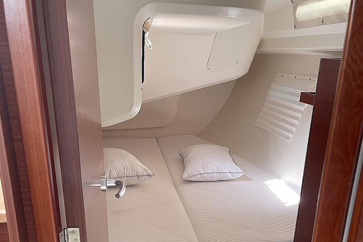 Cabin on Medusa III, a Hanse Yachts Hanse 388 sailboat at Municipal Unit of Lefkada, Greece