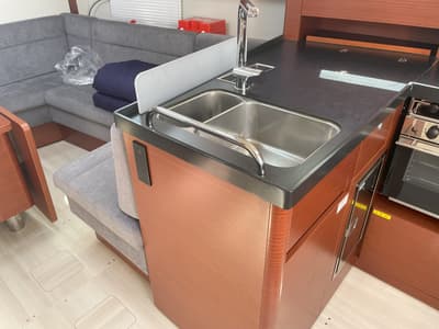 Galley of Medusa III, a Hanse Yachts Hanse 388 sailboat at Municipal Unit of Lefkada, Greece