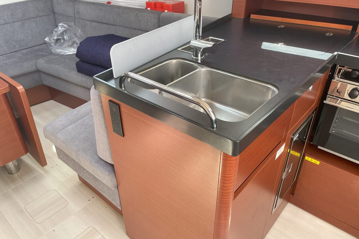 Galley of Medusa III, a Hanse Yachts Hanse 388 sailboat at Municipal Unit of Lefkada, Greece