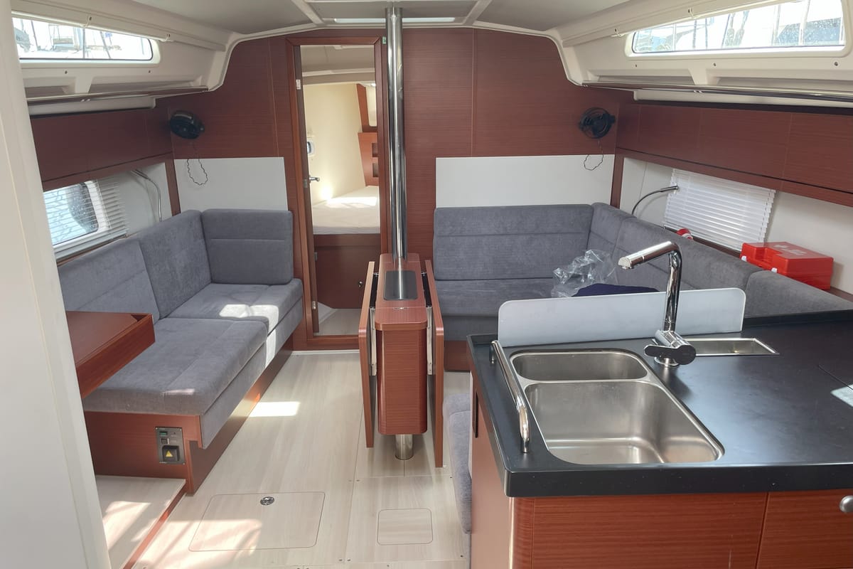 Salon of Medusa III, a Hanse Yachts Hanse 388 sailboat at Municipal Unit of Lefkada, Greece