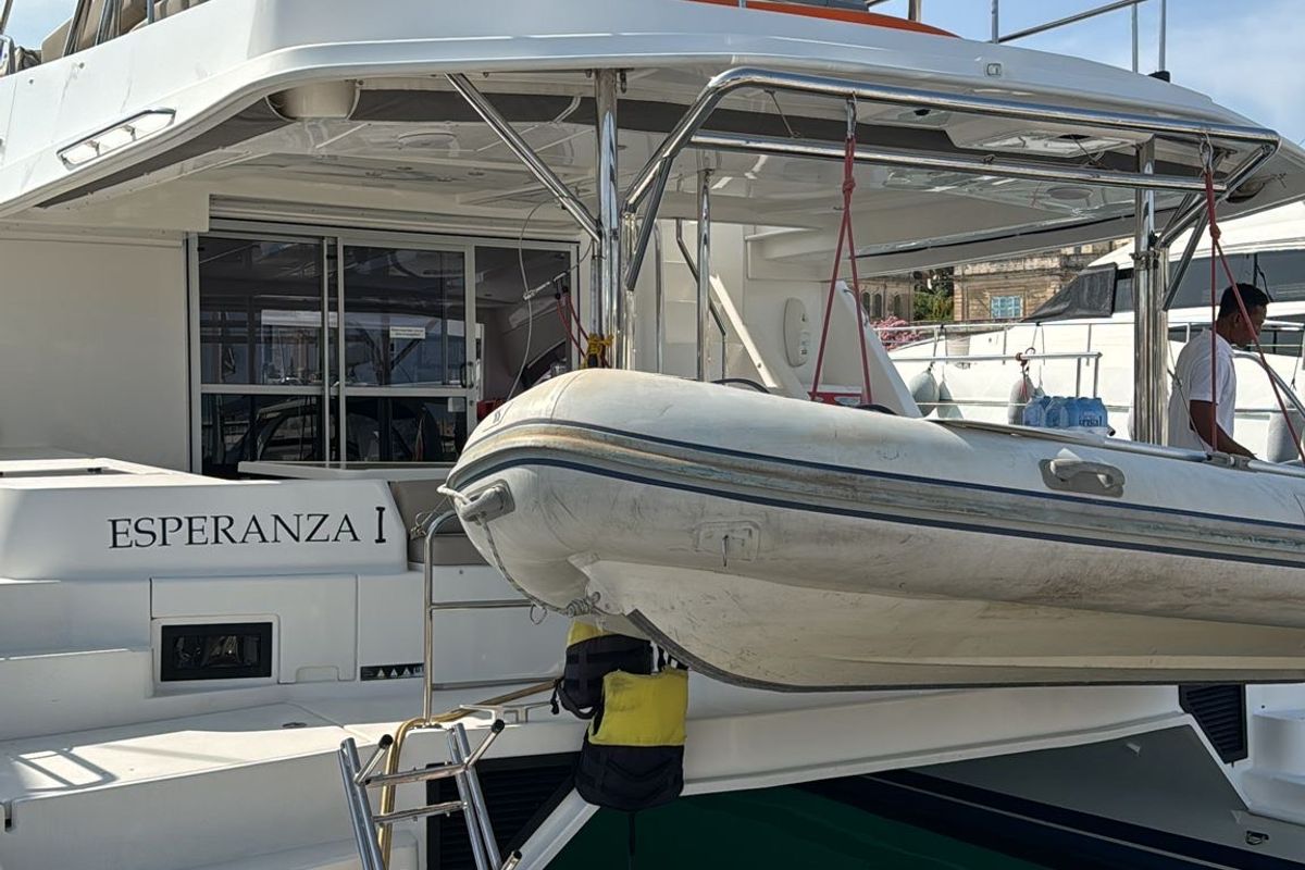 Exterior view of Premium +, a Leopard 51 PC catamaran at Gżira, Malta