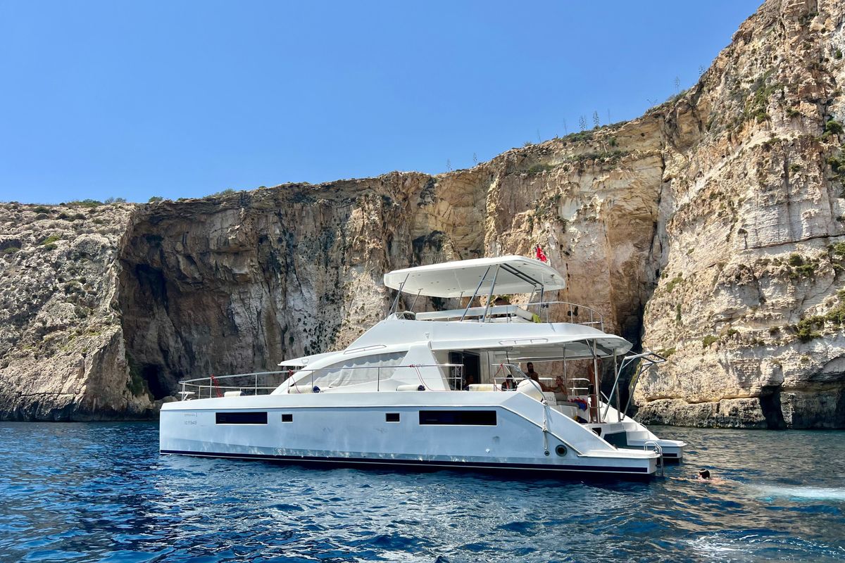 Exterior view of Premium +, a Leopard 51 PC catamaran at Gżira, Malta
