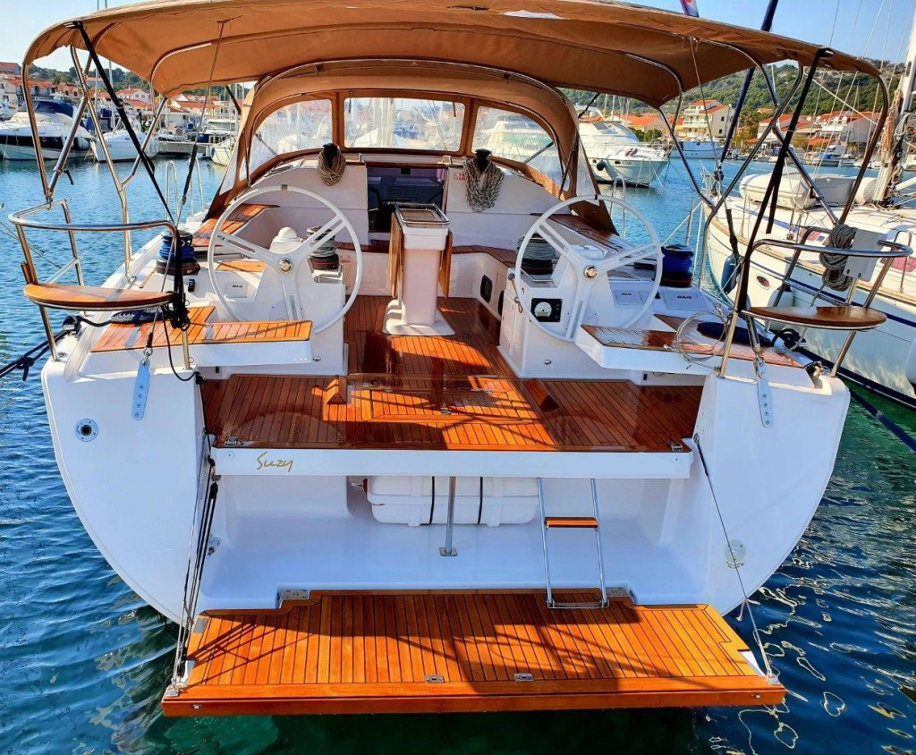 Suzy, a Elan Impression 50 sailboat at Grad Biograd na Moru, Croatia