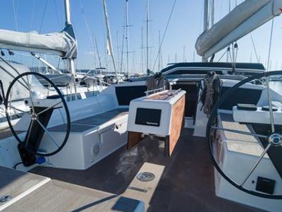 Cockpit of Chipon, a Dufour 430 sailboat at Plan-d'Aups-Sainte-Baume, France