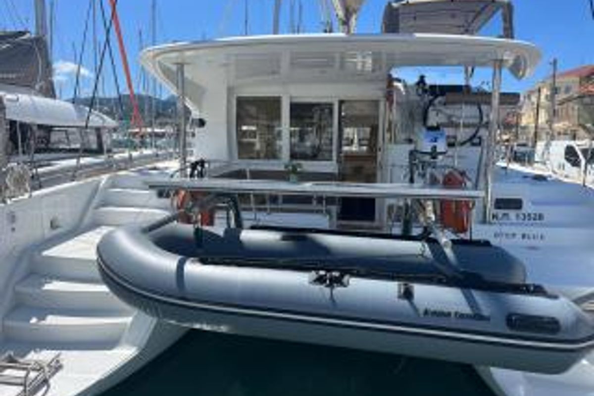 Exterior view of Deep Blue, a Lagoon 39 catamaran at Municipal Unit of Lefkada, Greece