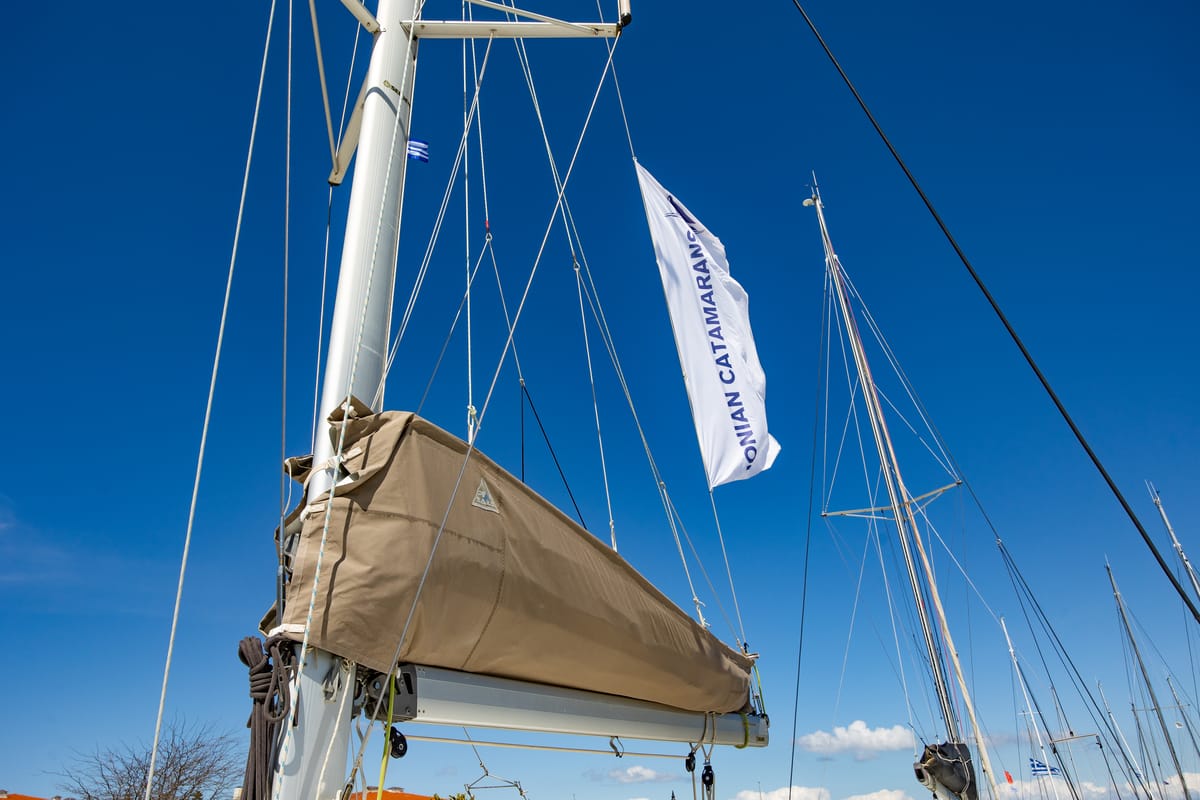 Deep Blue, a Lagoon 39 catamaran at Municipal Unit of Lefkada, Greece