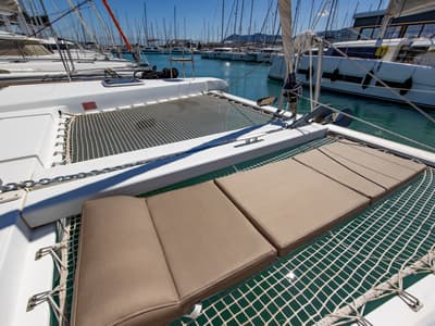 Deck of Deep Blue, a Lagoon 39 catamaran at Municipal Unit of Lefkada, Greece