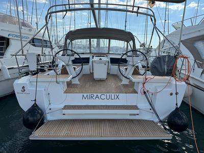 Cockpit of Miraculix, a Beneteau Oceanis 46.1 sailboat at Grad Biograd na Moru, Croatia