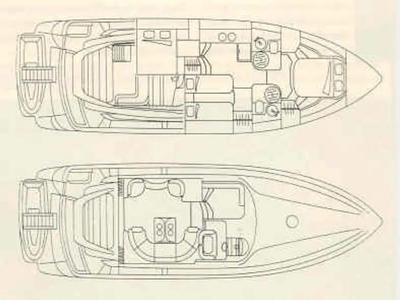 Floor plan of Klara, a Sunseeker Manhattan 48 motorboat at Grad Kaštela, Croatia