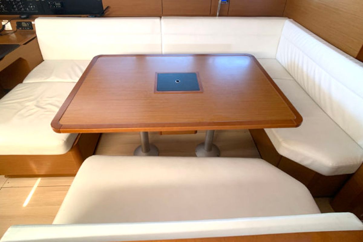 Salon of Elsa, a Jeanneau Sun Odyssey 519 sailboat at Općina Rogoznica, Croatia