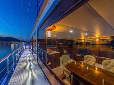 Deck of Dea Del Mare, a Custom Made Dea Del Mare yacht at Bodrum, Turkey