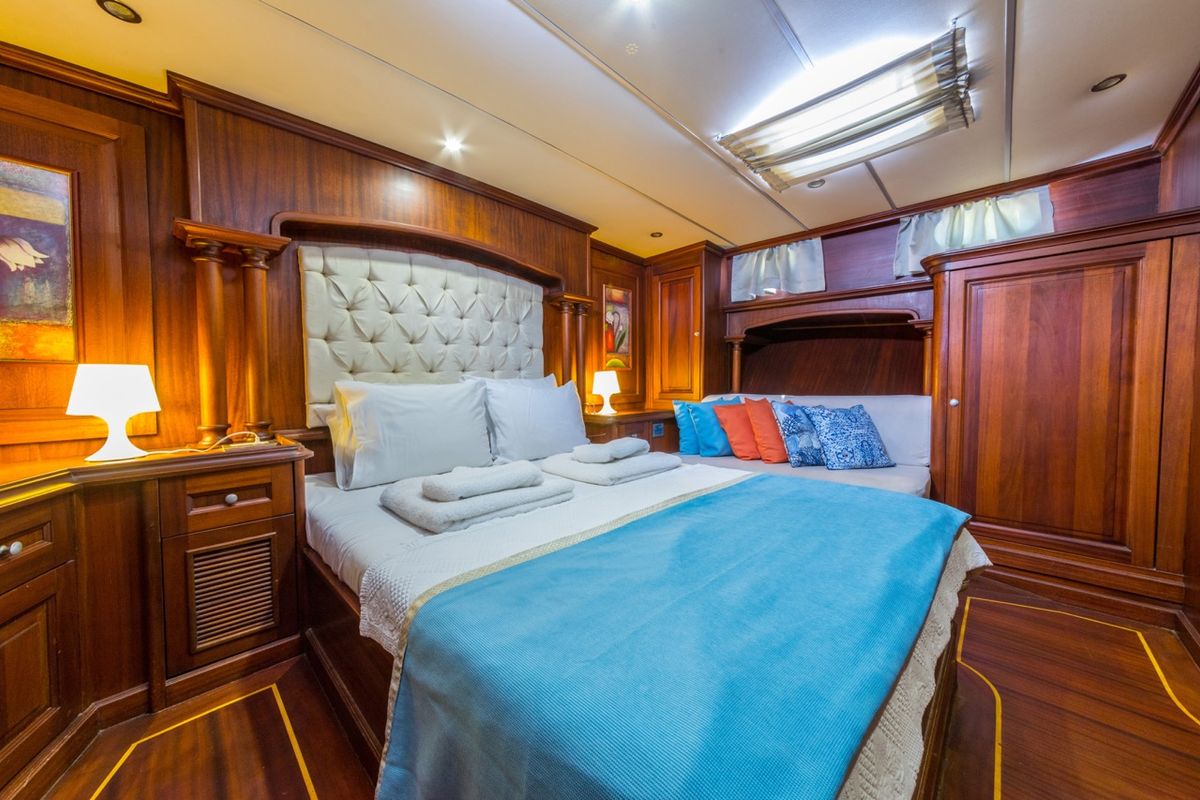 Cabin on Dea Del Mare, a Custom Made Dea Del Mare yacht at Bodrum, Turkey