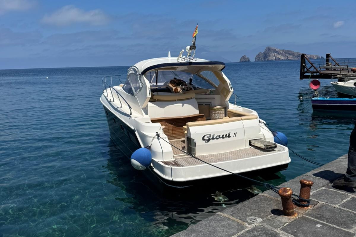 Exterior view of Giovi II, a sailboat at Tonnarella, Italy