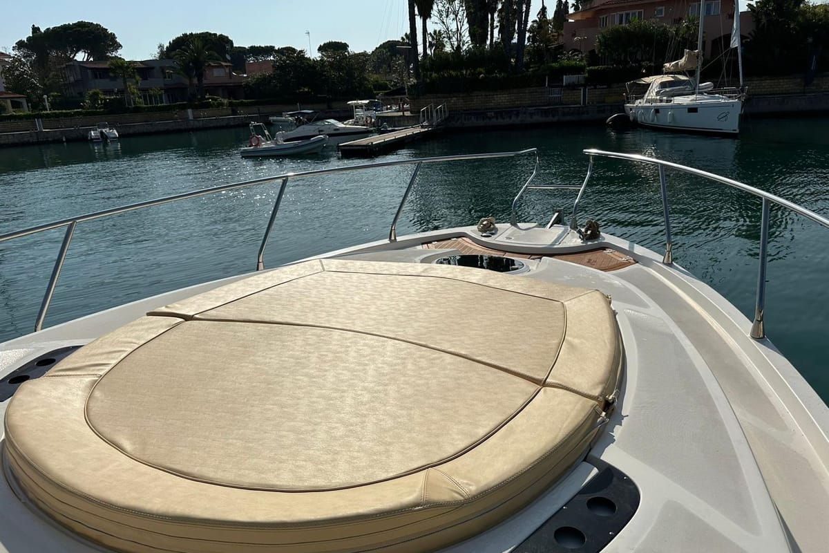 Deck of Giovi II, a sailboat at Tonnarella, Italy