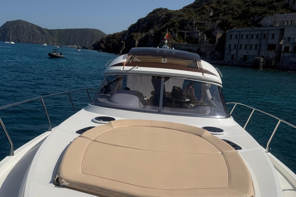 Deck of Giovi II, a sailboat at Tonnarella, Italy