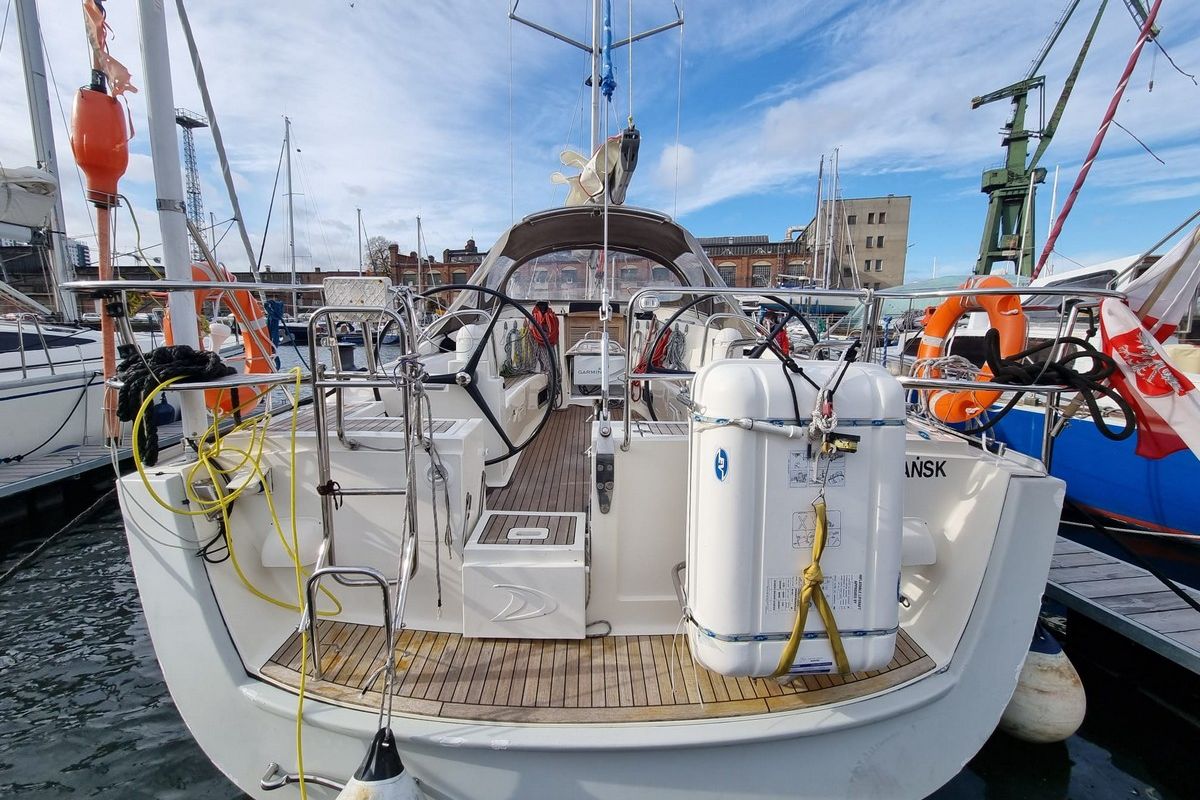 Deck of Yachting, a Delphia Yachts Delphia 47 sailboat at Gdańsk, Poland