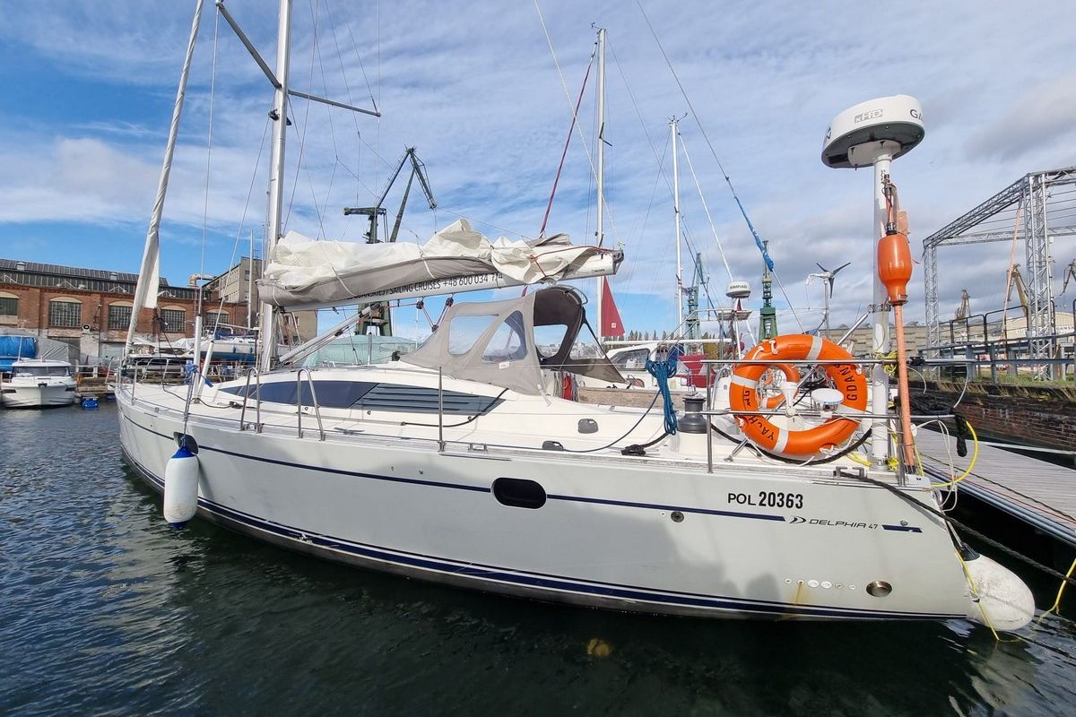 Exterior view of Yachting, a Delphia Yachts Delphia 47 sailboat at Gdańsk, Poland