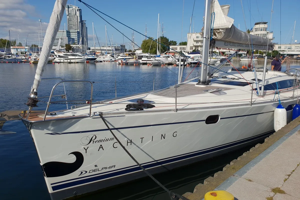 Exterior view of Yachting, a Delphia Yachts Delphia 47 sailboat at Gdańsk, Poland