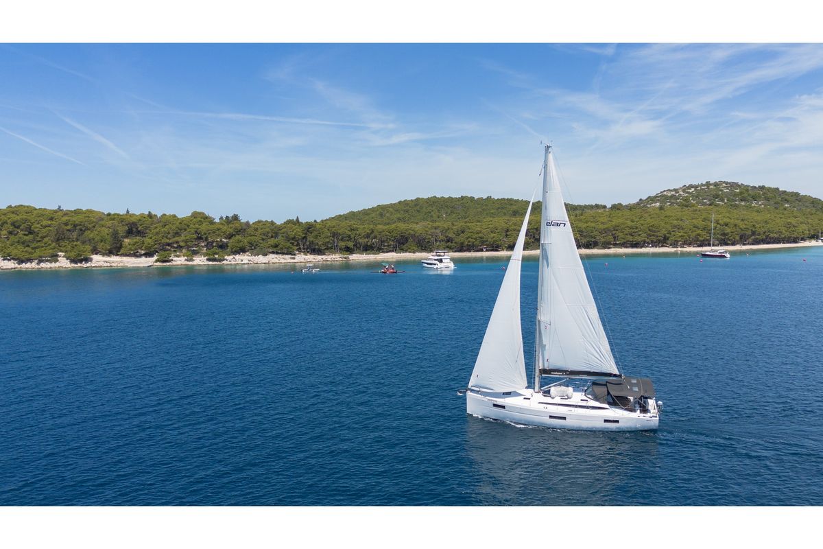 Exterior view of Seabee Alpha, a Elan Impression 45 sailboat at Split, Croatia