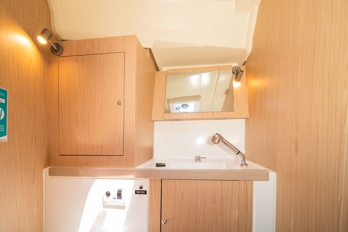 Head on Elena, a Beneteau Oceanis 41.1 sailboat at Municipal Unit of Lefkada, Greece