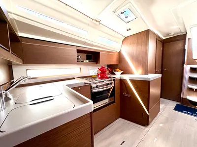 Galley of Bestsennyy, a Beneteau Oceanis 40.1 sailboat at Fethiye, Turkey
