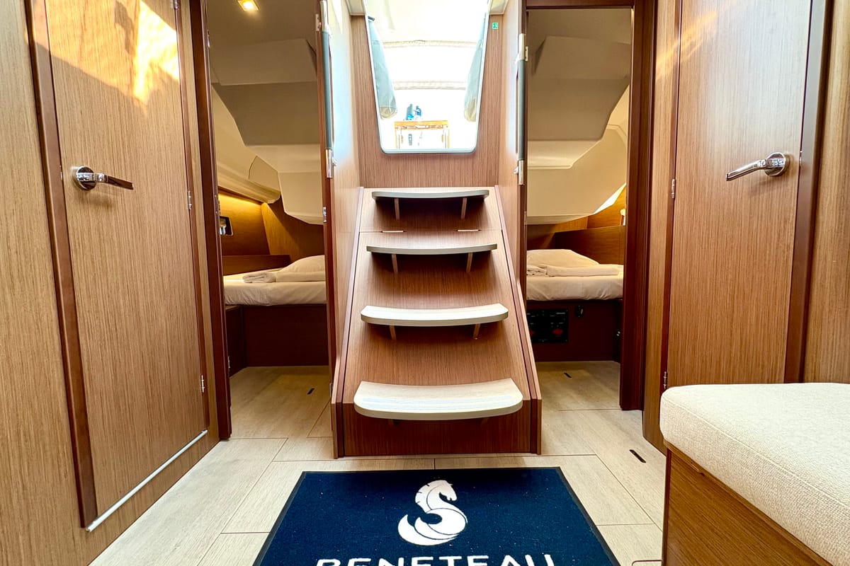 Salon of Bestsennyy, a Beneteau Oceanis 40.1 sailboat at Fethiye, Turkey