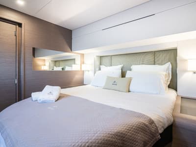 Cabin on Isaé, a Fountaine Pajot Samana 59 catamaran at Cogolin, France