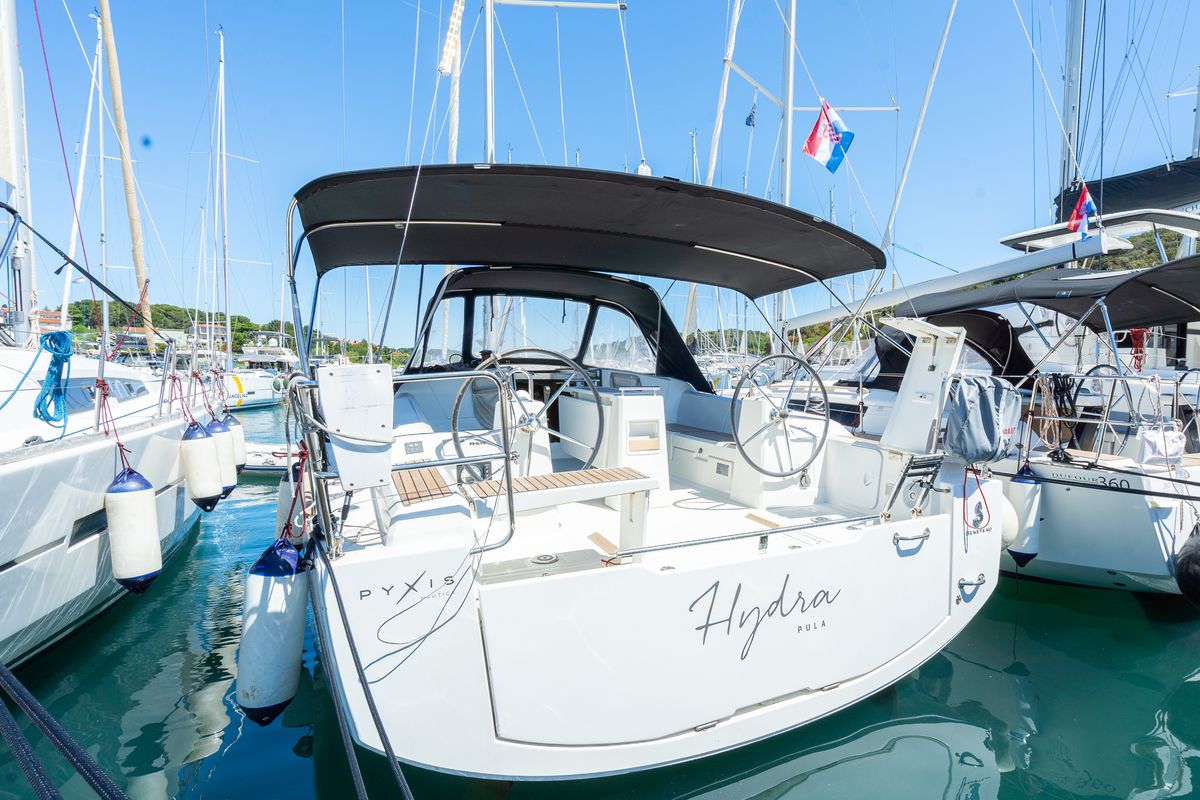 Exterior view of Hydra, a Beneteau Oceanis 38.1 sailboat at Grad Pula, Croatia