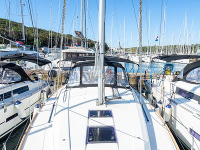Deck of Hydra, a Beneteau Oceanis 38.1 sailboat at Grad Pula, Croatia