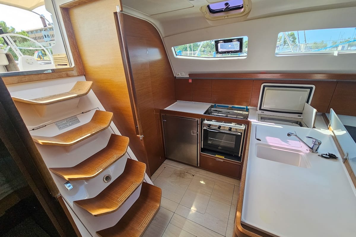 Galley of Beauty AS, a Elan Impression 444 sailboat at Izola / Isola, Slovenia