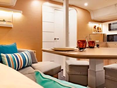Salon of Moorings 44.3 Exclusive Plus, a Dufour 44 sailboat at Road Town, British Virgin Islands