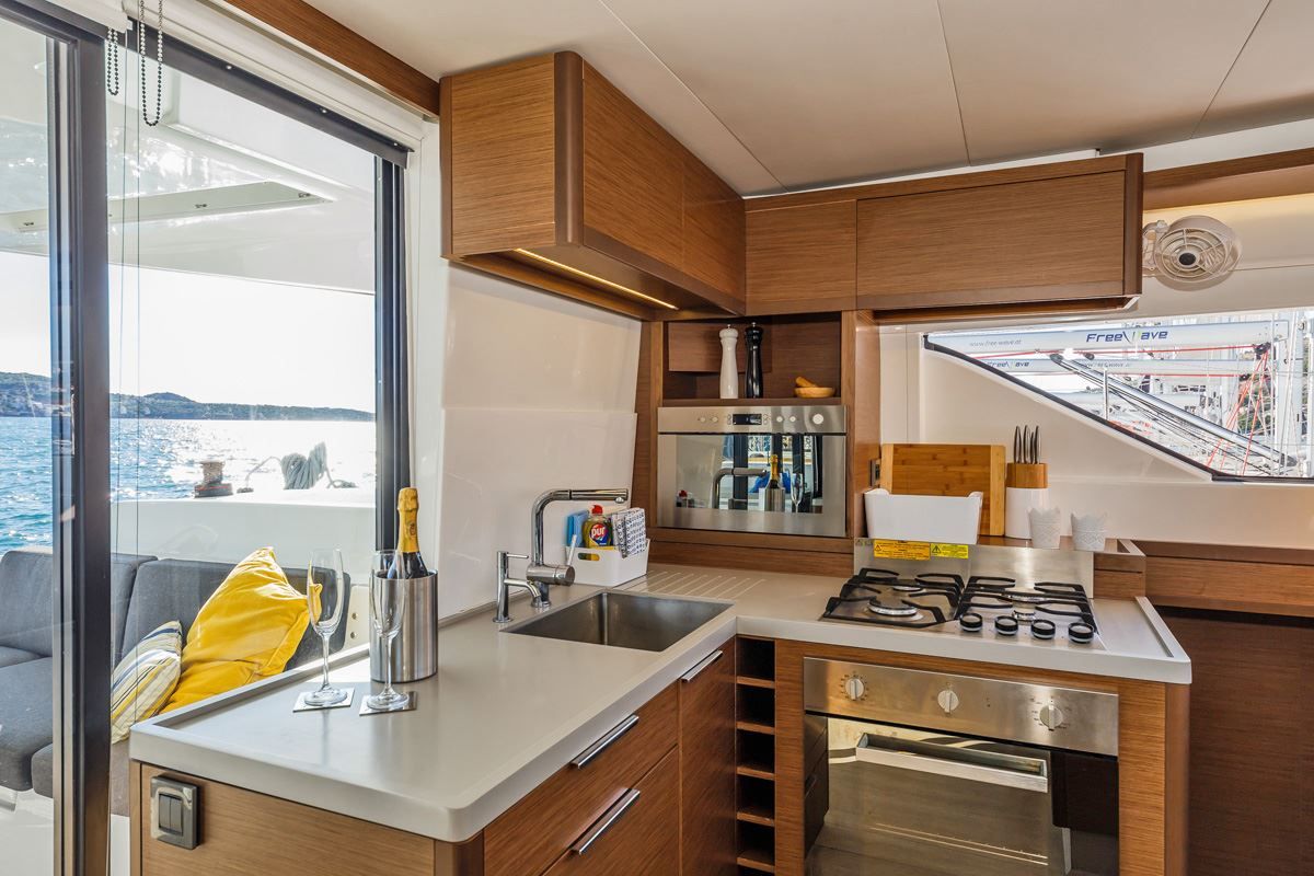 Galley of Summer Star, a Lagoon 50 catamaran at Split, Croatia