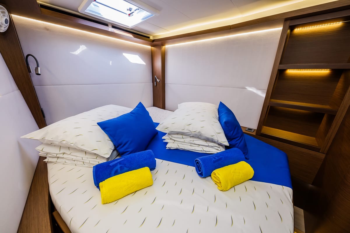 Cabin on Summer Star, a Lagoon 50 catamaran at Split, Croatia