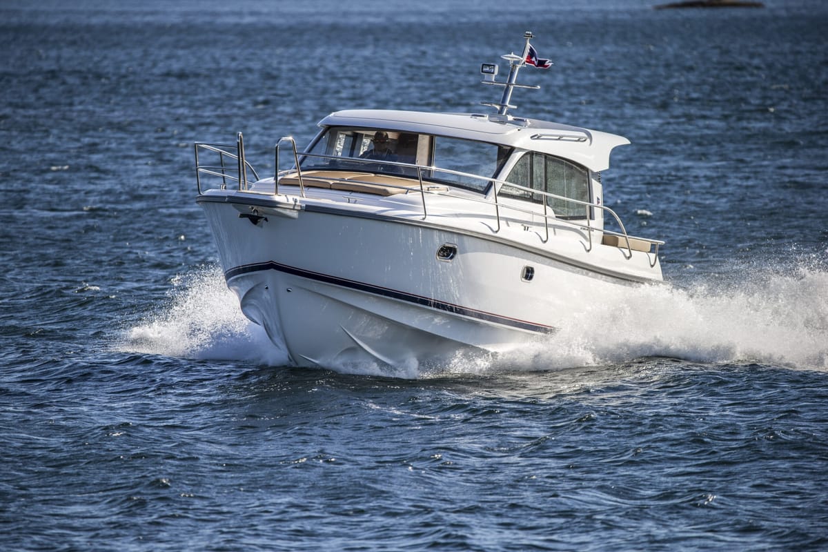 Exterior view of Fourlux, a Nimbus 365 Coupe motorboat at Općina Sukošan, Croatia